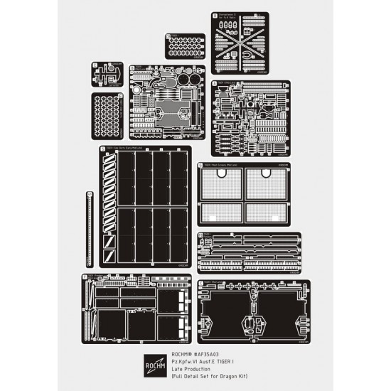 1/35 PzKpfw VI Ausf.E Tiger I Late Production Super Detail Set for Dragon kits