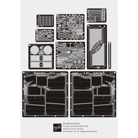 1/35 PzKpfw VI Ausf.B King Tiger Porsche Turret Ver. Super Detail Set for Dragon/Zvezda