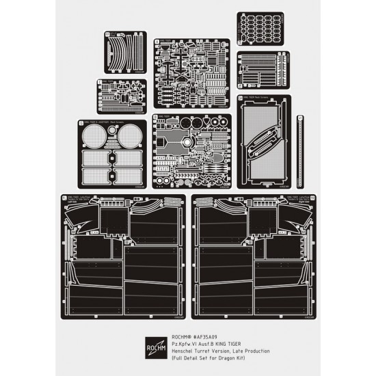 1/35 PzKpfw VI Ausf.B King Tiger Henschel Ver. Late Super Detail Set for Dragon/Zvezda