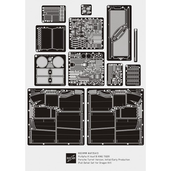 1/35 PzKpfw VI Ausf.B King Tiger Porsche Ver. Initial/Early Super Detail Set for Dragon