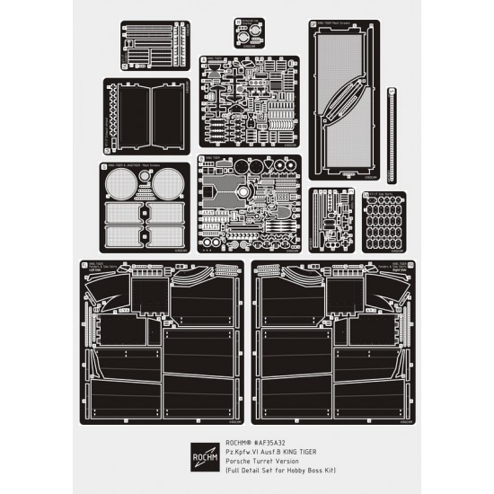 1/35 PzKpfw VI Ausf.B King Tiger Porsche Turret Ver. Super Detail Set for Hobby Boss