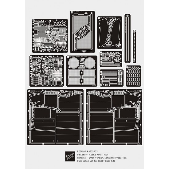 1/35 PzKpfw VI Ausf.B King Tiger Henschel Ver. Early/Mid Super Detail Set for HobbyBoss