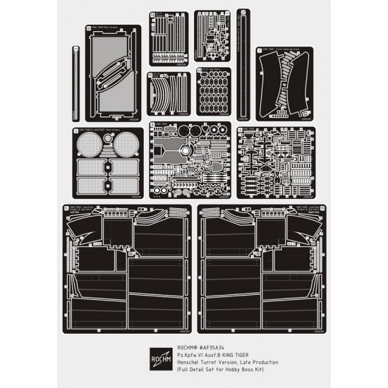 1/35 PzKpfw VI Ausf.B King Tiger Henschel Turret Ver. Late Super Detail Set for HobbyBoss