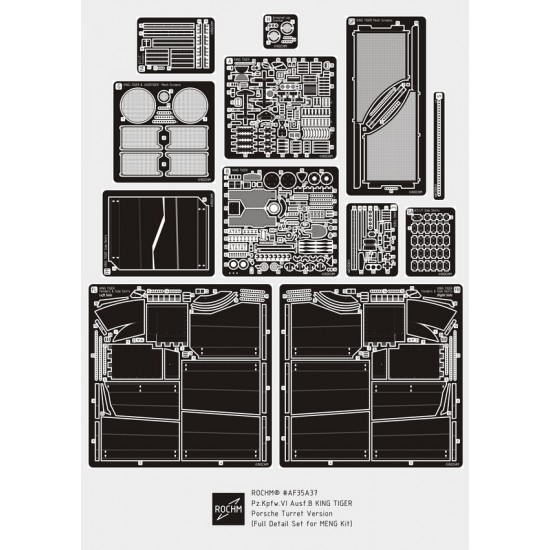 1/35 PzKpfw VI Ausf.B King Tiger Porsche Turret Ver. Super Detail Set for Meng Model