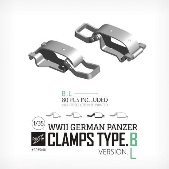 1/35 WWII German Panzer Clamps Type.B Ver.L (80pcs)