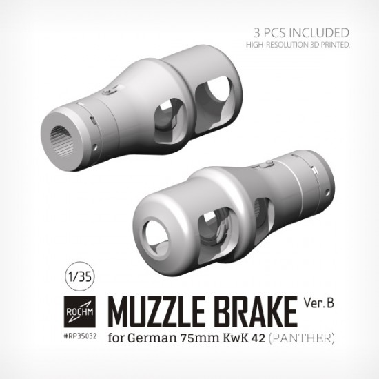 1/35 Muzzle Brake Ver.B for German 75mm KwK 42 Panther (3pcs)