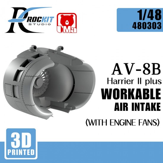 1/48 AV-8B Harrier II plus Workable Air Intake with Engine Fans for UMa kits