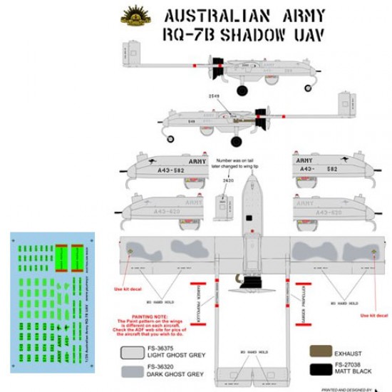 1/35 Australian Army RQ-7B Shadow UAV Decals for Academy kit