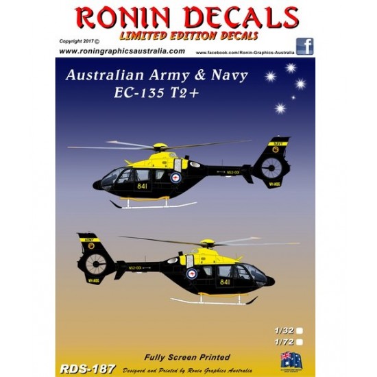1/32 RAN/AAAC EC-135 T2+ Eurocopter Decals for Revell kits
