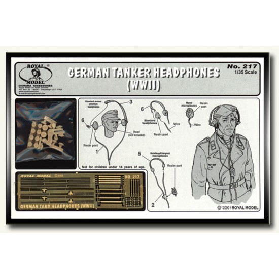 1/35 WWII German Tanker Headphones / Microphones