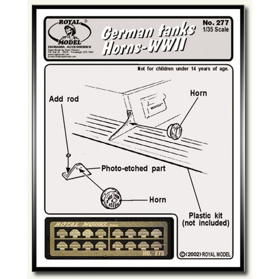 1/35 WWII German Tanks Photo-etched Horns