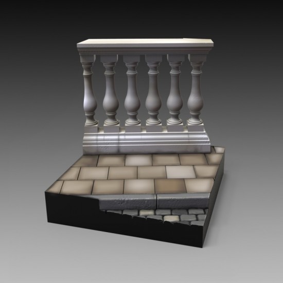 75mm Scale Base with Columns (50mm x 50mm)