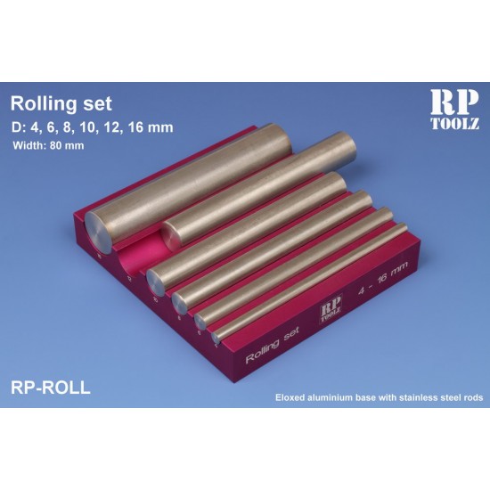 Precision Roler Set Rolling Set (Diameters: 4, 6, 8, 10, 12, 16mm; Width: 80mm) RP Toolz RP ...