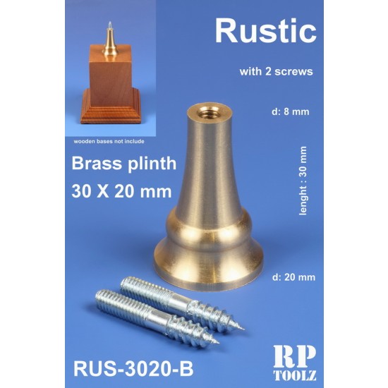 Rustic Brass Plinth/Pedestal Stand (high: 30mm, bottom dia.: 20mm, upper dia.: 8mm)