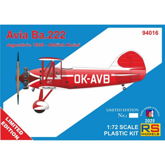 1/72 Czechoslovak Avia Ba.222 Aerobatic Trainer Aircraft