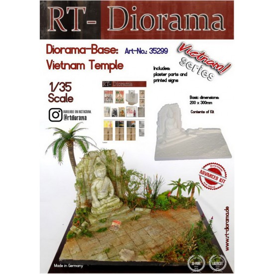 1/35 Diorama-Base: Vietnam Temple