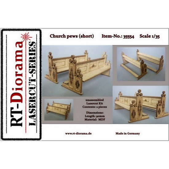 1/35 Church Pews (short, 2pcs)