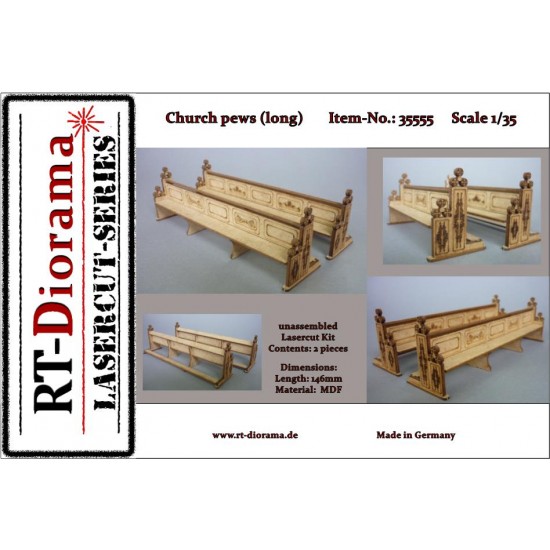 1/35 Church Pews (long, 2pcs)