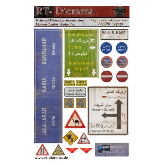 1/35 Printed Accessories: "Afghanian Road Signs" No.1