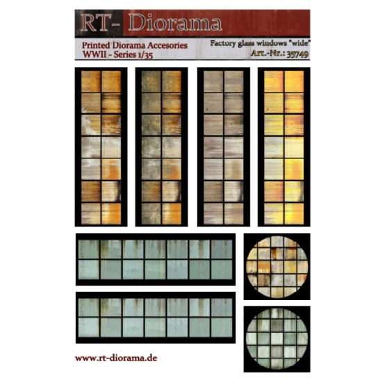 1/35 Printed Accessories: Factory Glass Windows "Wide"