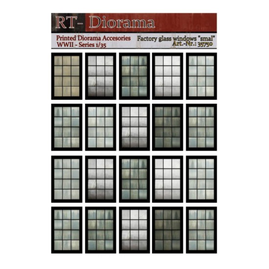 1/35 Printed Accessories: Factory Glass Windows "Small"