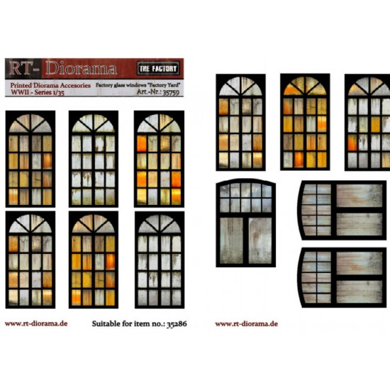 1/35 Printed Acc.: Factory Glass Windows "Factory Yard