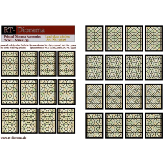 1/35 Printed Accessories: Lead-Glass Windows (green)