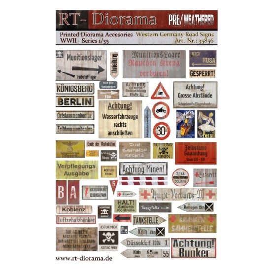 1/35 Printed Accessories: Road Sign in Western Germany