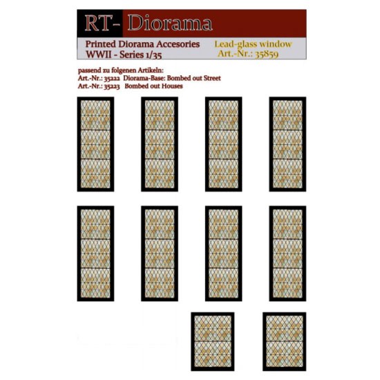 1/35 Printed Accessories: Lead-Glass Windows (small)