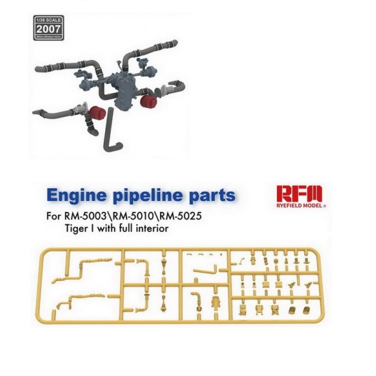 1/35 Tiger I Engine Pipeline Parts for Rye Field Model #5003/5010/5025