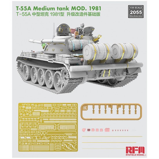 1/35 T-55A Medium Tank MOD.1981 Upgrade Detail set for RM-5098 Rye ...
