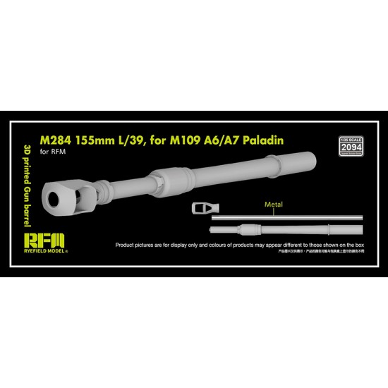 1/35 M109 A6/A7 Paladin Gun Barrel M284 155mm L/39 for Rye Field Model