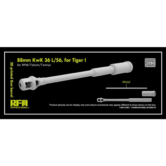 1/35 Tiger I Gun Barrel 88mm KwK 36 L/56 for Rye Field/Takom/Tamiya kit