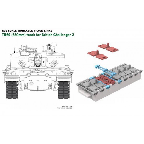 1/35 TR60 (650mm) Workable Track Links for Challenger 2