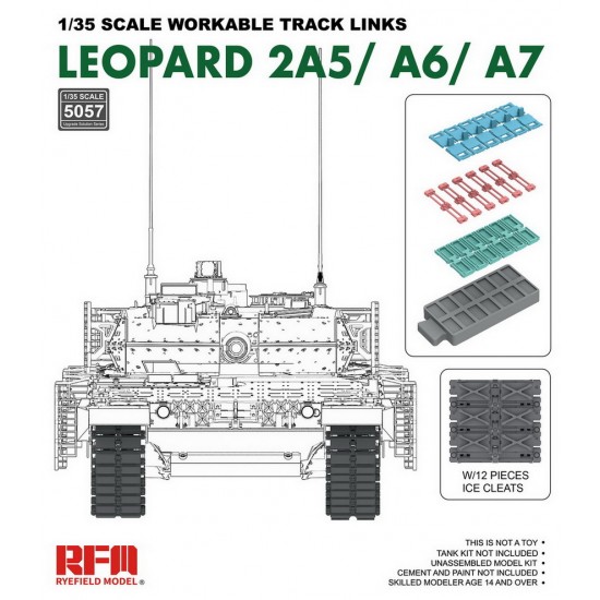 1/35 Workable Track Links for LEOPARD 2A5/A6/A7