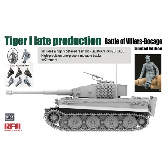 1/35 Tiger I Late w/Zimmerit & Panzer Ace, Battle Of Villers-Bocage