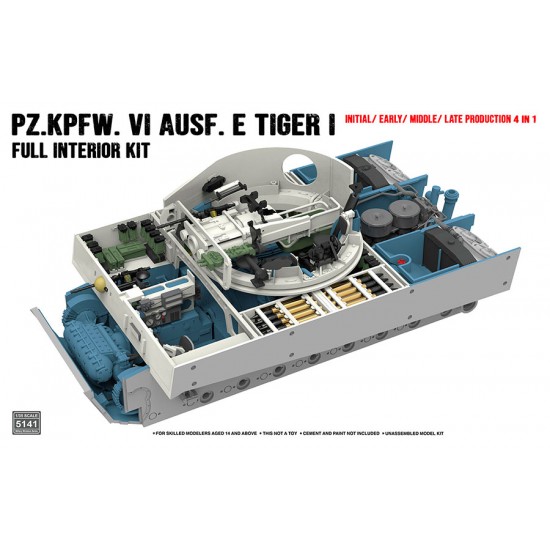 1/35 Tiger I Full Interior Conversion Set: Initial/ Early/ Middle/ Late (4in1)
