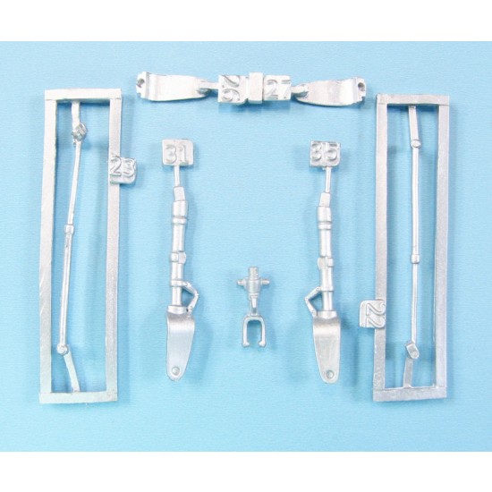 1/48 Macchi Mc.200 Saetta/Serie Landing Gear for Italeri/Tamiya kit (white metal)