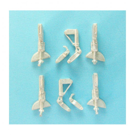 1/72 Vampire/Sea Vampire Landing Gear for Cyber Hobby kits (2 sets, white metal)