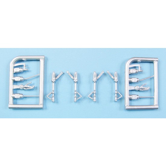 1/72 F6F-3/5 Hellcat Landing Gear, Pitot, Antenna (2 sets) for Hasegawa kit (white metal)