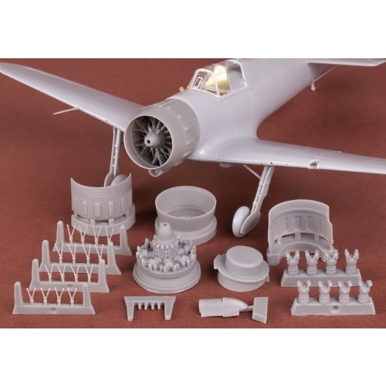 1/48 Bloch MB 151 & 152 Engine with Cowling set for Dora Wings kits