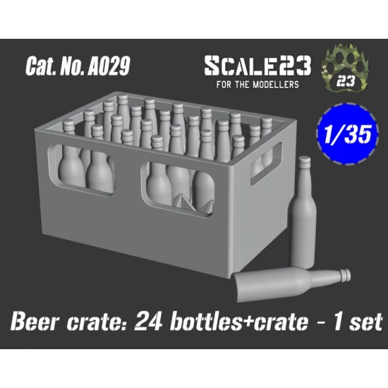 1/35 Beer Crate: 24 Pcs Bottles + Crate