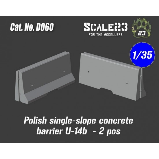 1/35 Polish Concrete Barrier #Single-Slope (2pcs)