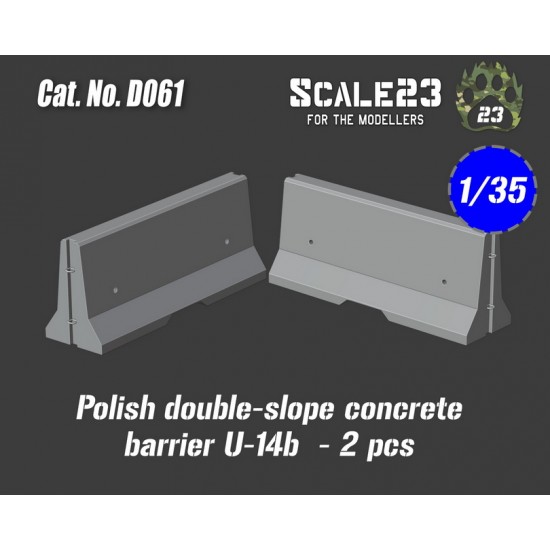 1/35 Polish Concrete Barrier #Double-Slope (2pcs)