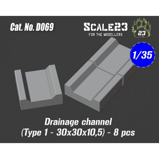 1/35 Drainage Channel Type 1: 30 x 30 x 10.5 (8pcs)