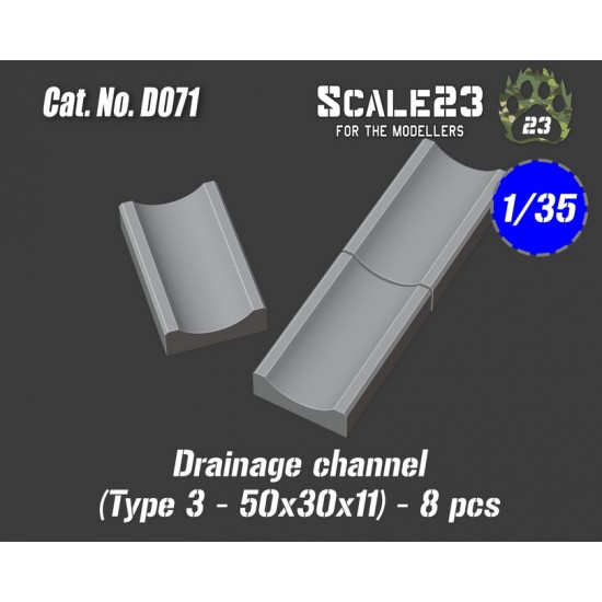 1/35 Drainage Channel Type 3: 50 x 30 x 11 (8pcs)