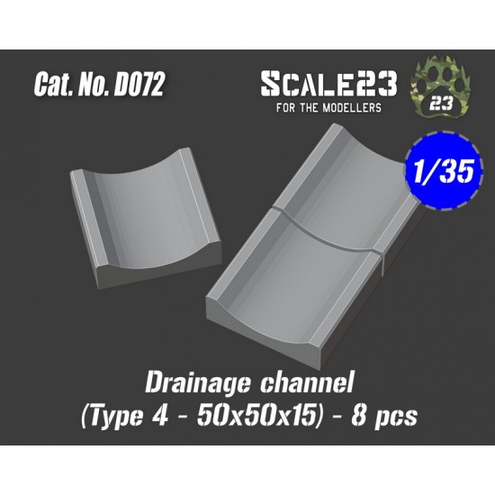 1/35 Drainage Channel Type 4: 50 x 50 x 15 (8pcs)