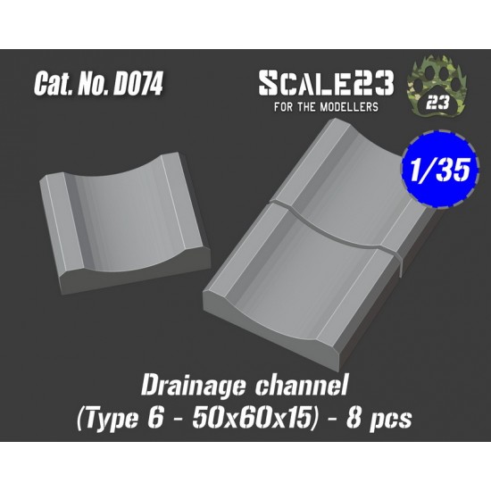 1/35 Drainage Channel Type 6: 50 x 60 x 15 (8pcs)