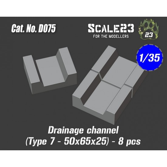 1/35 Drainage Channel Type 7: 50 x 65 x 25 (8pcs)