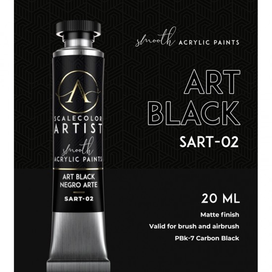 Art Black (20ml Tube) - Artist Range Smooth Acrylic Paint